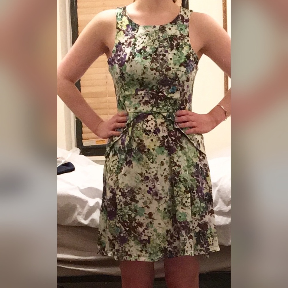 Floral work cocktail dress - sleeveless